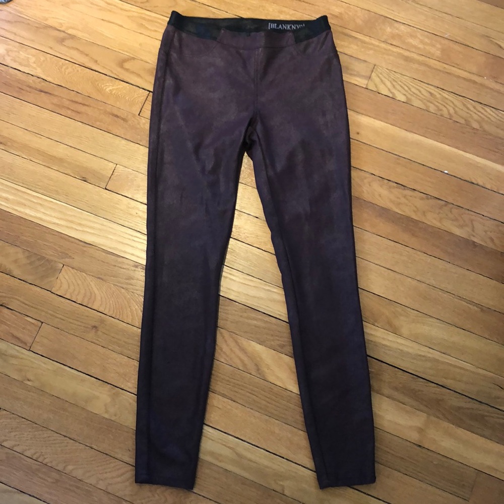 Blank NYC Red Leather Leggings